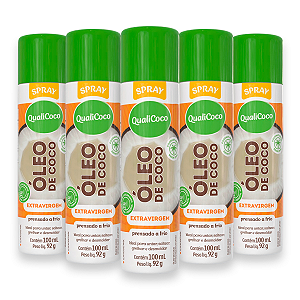 Kit 5 Óleo de Coco Spray Qualicoco Extravirgem 100ml