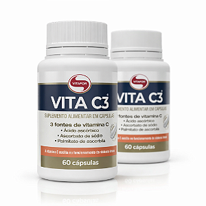 KIT 2 | VITA C3 Vitafor 3 Fontes de Vitamina C 60 Cápsulas