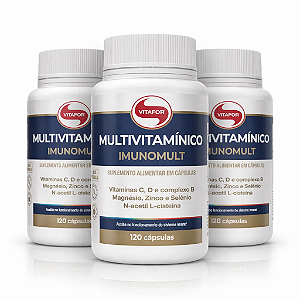 KIT 3 | Multivitamínico Imunomult Vitafor 120 Cápsulas