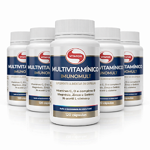 KIT 5 | Multivitamínico Imunomult Vitafor 120 Cápsulas