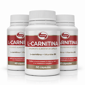KIT 3 | L-Carnitina Vitafor 60 Cápsulas + Vitamina B6