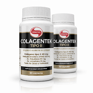 KIT 2 Colagentek Tipo II Vitafor Colágeno 40mg 60Caps