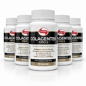 KIT 5 Colagentek Tipo II Vitafor Colágeno 40mg 60Caps