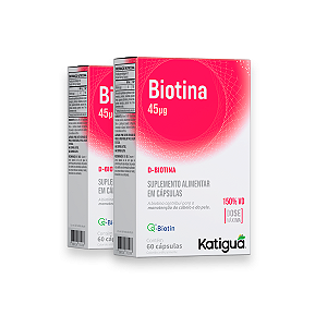 Kit 2 Biotina Katiguá Dose Máxima 500mg 60 cápsulas