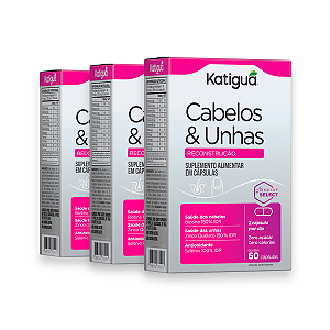 Kit 3 Cabelos e Unhas Reconstrução Katiguá 60 Cápsulas