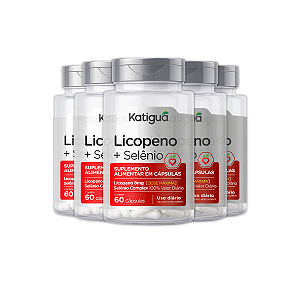 Kit 5 Licopeno de Tomate+Selênio Katiguá 60 Cápsulas