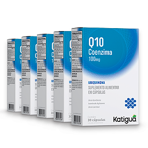 Kit 5 Coenzima Q10 Katiguá 100mg 30 Cápsulas
