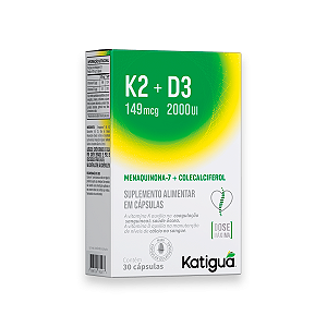 K2 149mcg+D3 2000UI Max Katiguá 30 Cápsulas