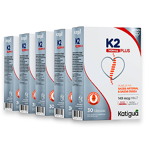 Kit 5 Vitamina K2 Katiguá 149mg Plus 30 Cápsulas