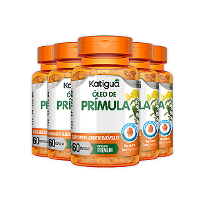 Kit 5 Óleo de Prímula Katiguá 60 Cápsulas