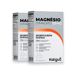 Kit 2 Magnésio Dimalato+D3+K2 Katiguá 60 Cápsulas