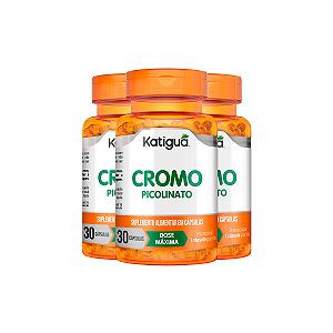 Kit 3 Cromo Picolinato Katiguá 30 Cápsulas