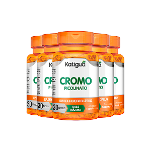 Kit 5 Cromo Picolinato Katiguá 30 Cápsulas