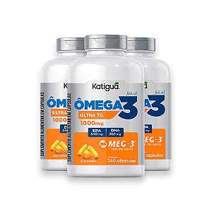 Kit 3 Ômega 3 MEG-3 Katiguá 1.000mg 240 Cápsulas
