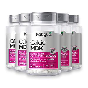 Kit 5 Cálcio MDK Katiguá 750mg 60 Cápsulas