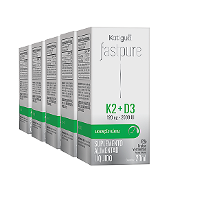 Kit 5 Fast Pure K2+D3 Dose Máxima Katiguá 20ml