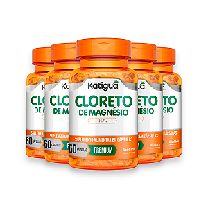 Kit 5 Cloreto de Magnésio Katiguá 60 Cápsulas
