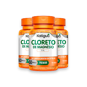 Kit 3 Cloreto de Magnésio Katiguá 60 Cápsulas