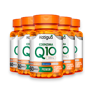 Kit 5 Coenzima Q10 Katiguá 100mg 60 Cápsulas