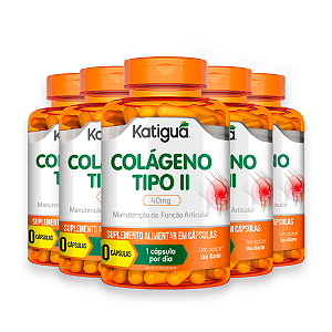 Kit 5 Colágeno Tipo II Katiguá 40mg 90 Cápsulas