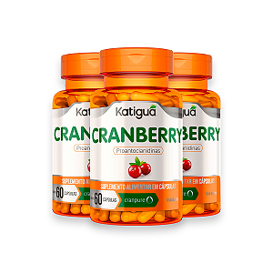 Kit 3 Cranberry Katiguá 60 Cápsulas