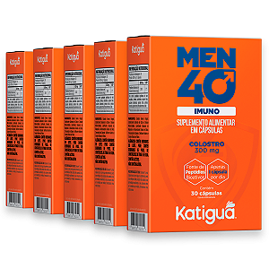 Kit 5 Men 40 Imuno Colostro Katiguá 300mg 30 cápsulas