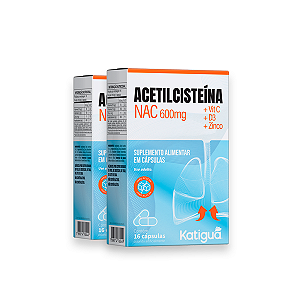 Kit 2 Nac Acetilcisteína Katiguá Vitamina 600mg 16 Cápsulas