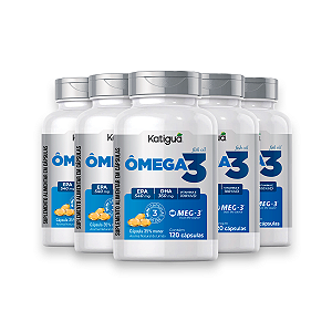 Kit 5 Ômega 3 MEG-3 Katiguá 632mg 120 Cápsulas