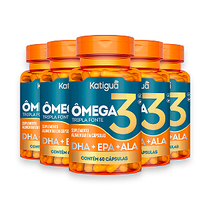 Kit 5 Ômega 3 Tripla Fonte Katiguá 1000mg 60 Cápsulas
