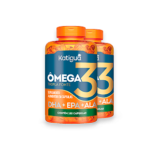 Kit 2 Ômega 3 Tripla Fonte Katiguá 1000mg 180 Cápsulas