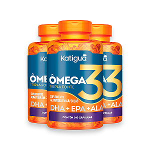 Kit 3 Ômega 3 Tripla Fonte Katiguá 1000mg 240 Cápsulas