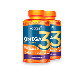 Kit 2 Ômega 3 Tripla Fonte Katiguá 1000mg 240 Cápsulas