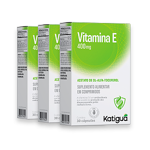 Kit 3 Vitamina E Softgel Katiguá 400mg 30 Cápsulas