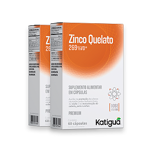 Kit 2 Zinco Quelato Dose Máxima Katiguá 60 Cápsulas