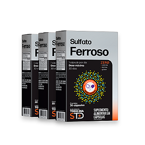 Kit 3 STD Sulfato Ferroso Katiguá 30 Cápsulas