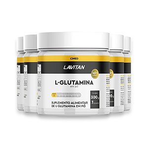 Kit 5 L-Glutamina Lavitan Pó 300g
