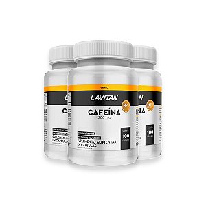 Kit 3 Cafeína Lavitan 200mg 100 Cápsulas