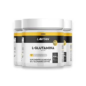 Kit 3 L-Glutamina Lavitan Pó 300g