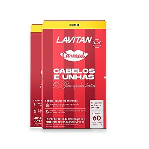 Kit 2 Cabelos e Unhas Lavitan Carmed 60 Comprimidos