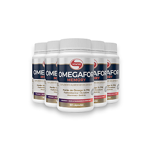 Kit 5 Omegafor Memory Vitafor 1000mg 60 Cápsulas