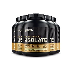 Kit 5 Whey Gold Isolate Optimum Nutrition Baunilha 2.28Kg