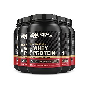 Kit 5 Whey Gold Standard Optimum Nutrition Chocolate 899g