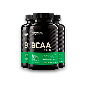 Kit 3 BCAA 1000 Optimum Nutrition 200 Cápsulas