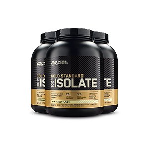Kit 3 Whey Gold Isolate Optimum Nutrition Baunilha 2.28Kg
