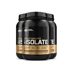 Kit 3 Whey Gold Isolate Optimum Nutrition Chocolate 744g