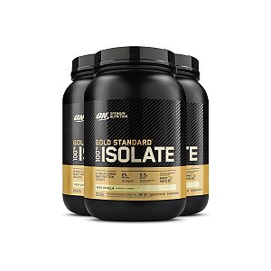 Kit 3 Whey Gold Isolate Optimum Nutrition Baunilha 720g