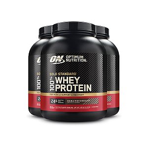 Kit 3 Whey Gold Standard Optimum Nutrition Chocolate 2.29Kg
