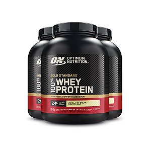 Kit 3 Whey Gold Standard Optimum Nutrition Baunilha 2.26Kg