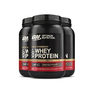 Kit 3 Whey Gold Standard Optimum Nutrition Chocolate 899g