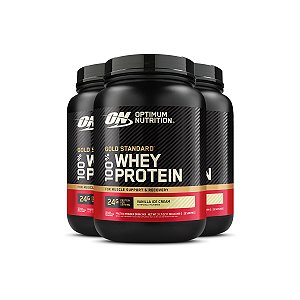 Kit 3 Whey Gold Standard Optimum Nutrition Baunilha 899g